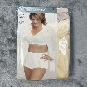 Vintage Underscore Nylon Briefs Womens 7 Large Tan Panties JCPenney 3 Pack NEW
